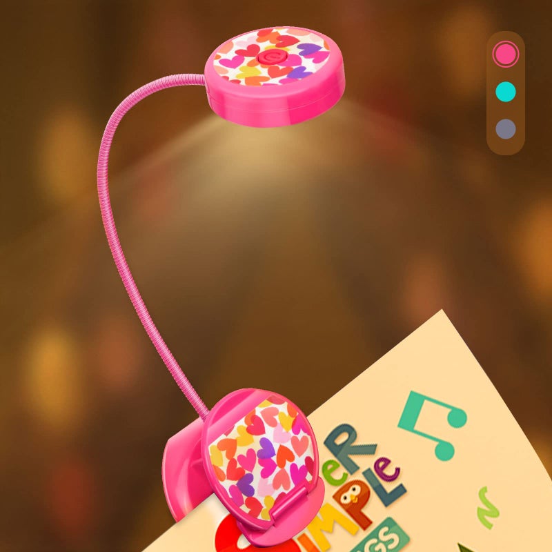 Vekkia Cute Rechargeable Book Light, Eye-Care Clip on Lights for Reading in Bed, 3 Colors & 3 Brightness, 1.8oz Lightweight, Up to 40 Hours Useage, Great Gifts for Kids & Readers (Rose Red) - Image 2